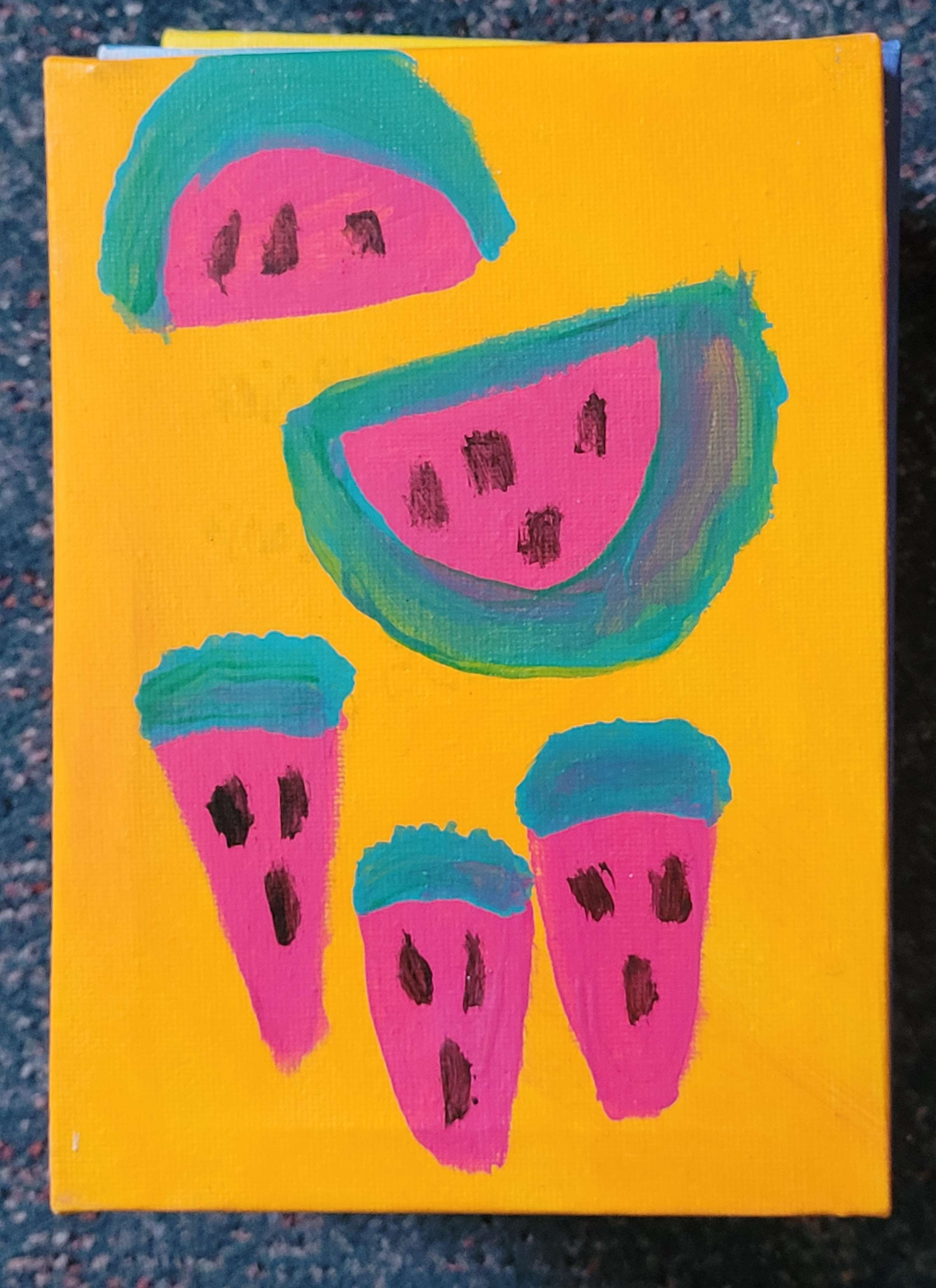 Acrylic painting of watermelon slices